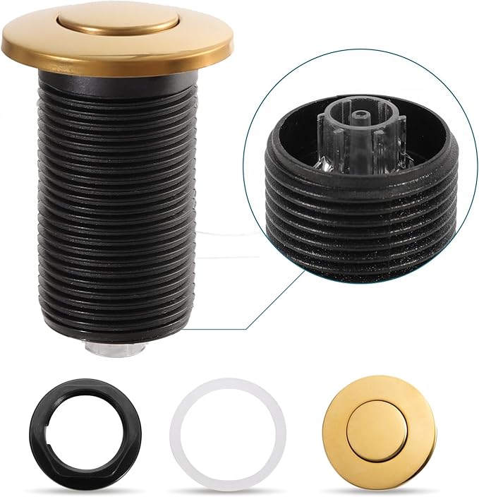 RQYEKDO Garbage Disposal 32mm/1.26 inch Air Switch Kitchen Sink Top Long Stainless Steel Polished Nickel Long for Food and Waste Disposal On/Off Air Button Parts…-Ruum Studio Home