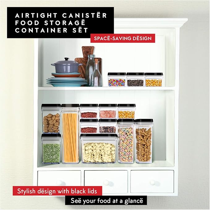 DWËLLZA KITCHEN Mini Airtight Food Storage Containers with Lids – Set of 6 Clear Plastic Small Pantry Containers for Spices, Candy, Nuts, Coffee or Tea, BPA-Free, Keeps Food Fresh & Dry-Ruum Studio Home