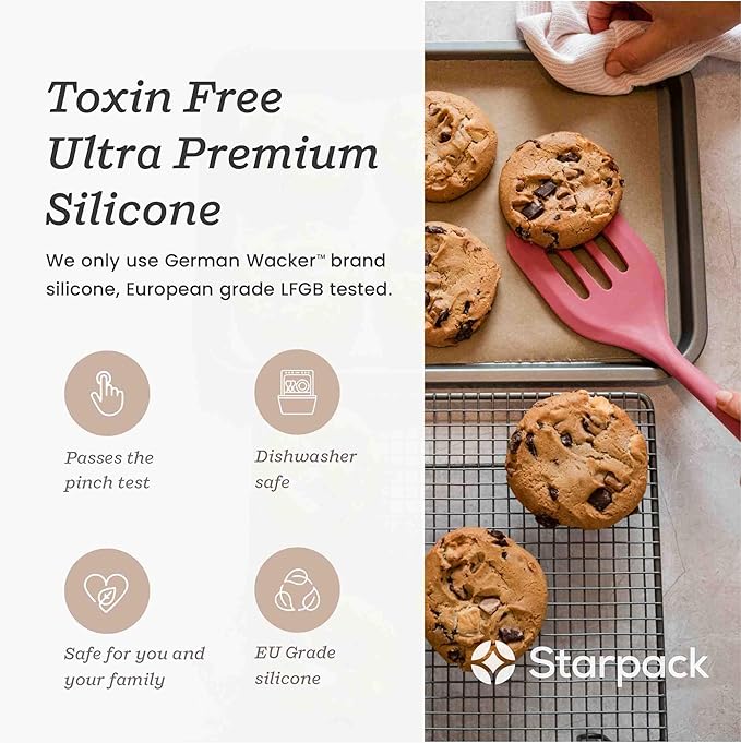Starpack 'Stir & Serve' Silicone Cooking Utensils Set (5 Pcs) - Kitchen Utensils Set Heat Resistant to 600°F - Kitchen Utensils for Nonstick Cookware - Silicone Utensil Set for Mixing & Cooking-Ruum Studio Home
