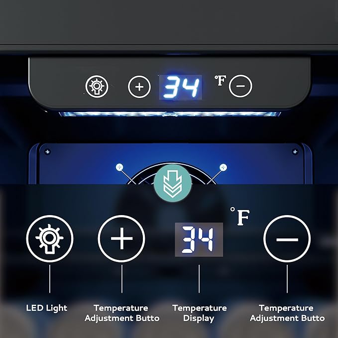 EUHOMY Beverage Refrigerator 15 Inch, Under Counter 127 Can Beverage Fridge with Stainless Steel Door, Beverage Cooler Built-in and Undercounter Drink Fridge - Soda Cola-Ruum Studio Home