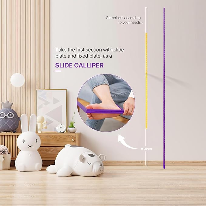 Growth Chart for Wall, Children Height Measurement,3D Removable Growth Height Chart,Splicing Height Ruler for Kids Baby Nursery 79 inch (Purple)-Ruum Studio Home