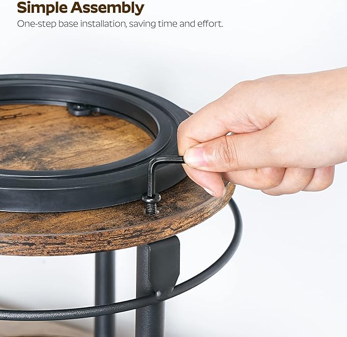 Lazy Susan Organizer, Rotating Spice Rack, 2 Tier Spice Turntable Organizer, Industrial Turntable Spice Holder, for Kitchen Countertop and Cabinet, Compact and Versatile, Rustic Brown SR22BR-Ruum Studio Home
