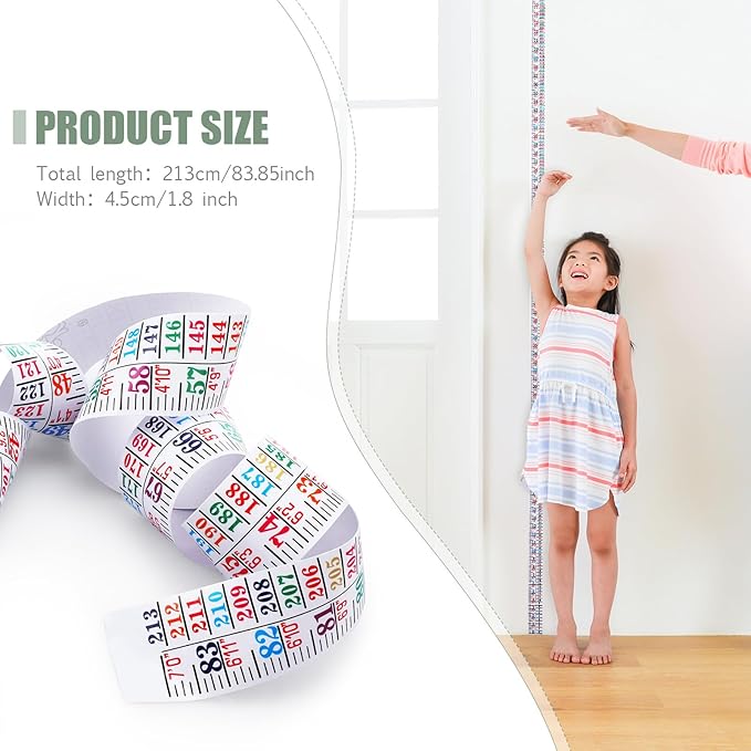 Tatuo Growth Chart Wall Labels Height Indicator Tape Ruler Growth Chart Decor Height Indicator Adhesive Ruler for Home Room Measuring(Colorful)-Ruum Studio Home