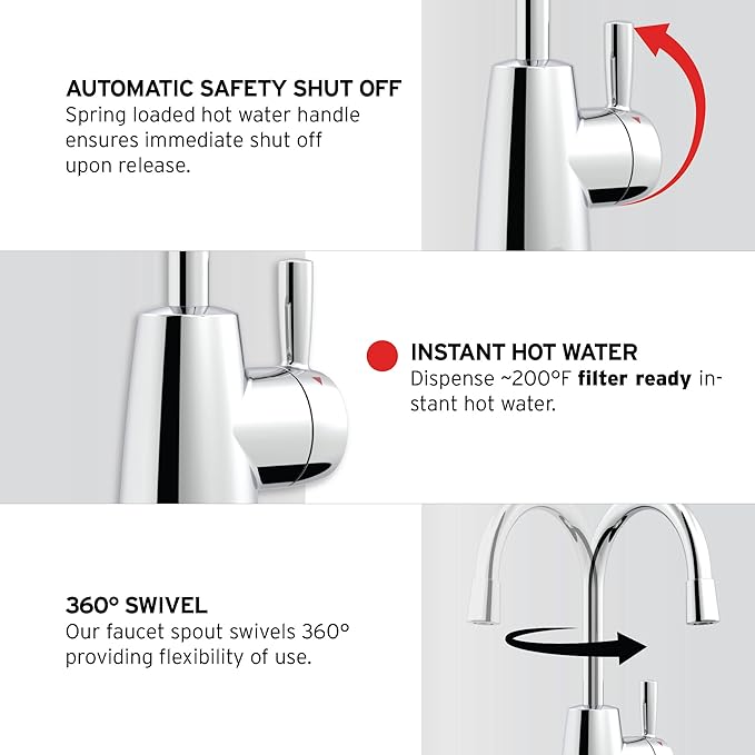 InSinkErator Stainless Steel Tank, H250C-SS HOT250 System, Single-Handle Faucet in Chrome with2/3-Gallon Instant Hot Water Dispenser-Ruum Studio Home