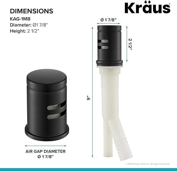 KRAUS Dishwasher Air Gap in Matte Black, KAG-1MB-Ruum Studio Home