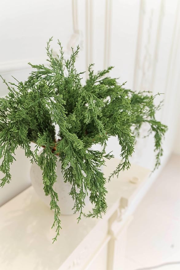 MISSPIN 12 Pcs 22.3 Inches Artificial Christmas Cypress Branches, DIY Crafts Faux Branches for Xmas Indoor Outdoor Home Decor-Ruum Studio Home