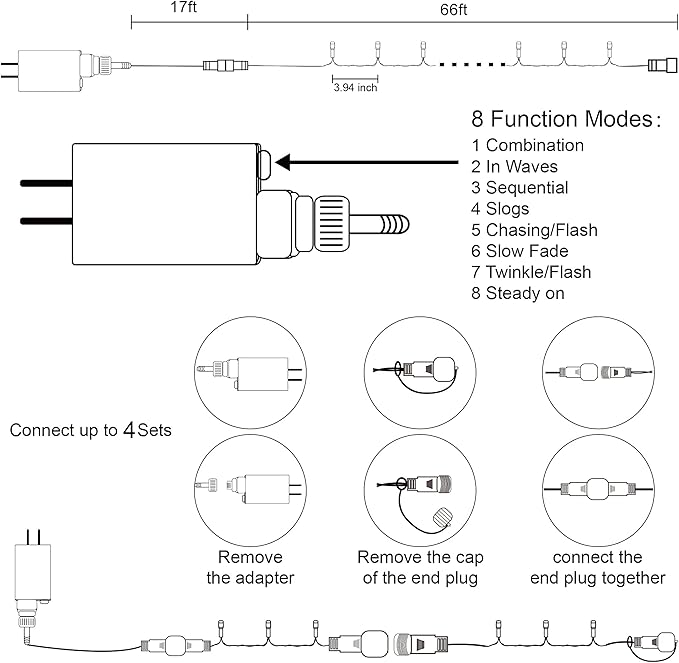 HOME LIGHTING 66ft Christmas Decorative Mini Lights, 200 LED Green Wire Fairy Starry String Lights Plug in, 8 Lighting Modes, Waterproof for Indoor Outdoor Xmas Tree Wedding Party Decoration (Red)-Ruum Studio Home