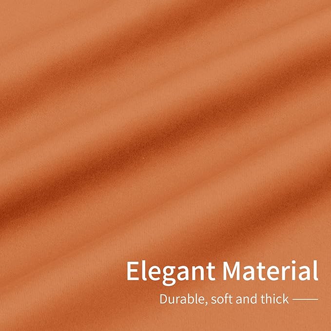 Easy-Going Blackout Curtains for Bedroom, Solid Thermal Insulated Grommet and Noise Reduction Window Drapes, Room Darkening Curtains for Living Room, 2 Panels(42x63 in, Orange)-Ruum Studio Home