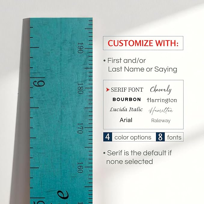 Personalized Wooden Growth Chart for Kids – Wall Height Ruler for Child Growth Tracking – Wooden Height Chart for Boys & Girls, Nursery & Home Decor Multiple Sizes & Colors-Ruum Studio Home