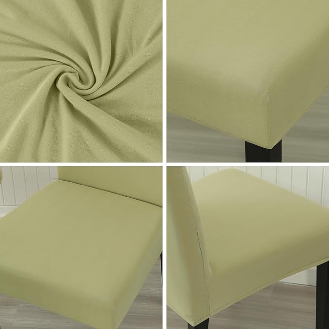 JQinHome Sage Green Chair Covers for Dining Room Set of 2, High Stretch Removable Washable Parsons Chair Slipcover for Home Party Hotel Wedding Ceremony (2PCS,Sage Green)