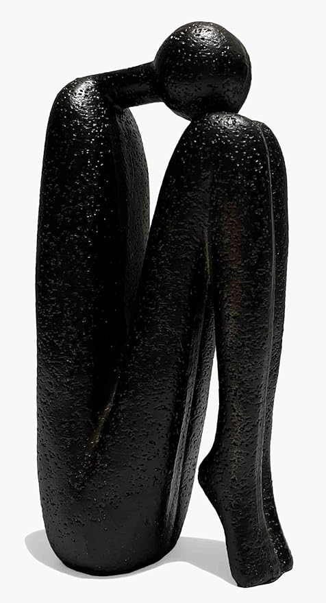 Thinker Decorative Bookends, Book Stopper Holder Nonskid, Book Ends for Shelves Living Room Office Home Decor, 1Pair/2Piece 9''-Ruum Studio Home