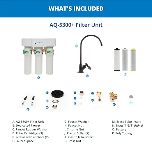 Aquasana Under Sink Water Filter System - Reduces PFAS, Lead, & Chlorine in Drinking Water - Under Counter Claryum Filtration for Kitchen - 3-Stage Max Flow - Oil-Rubbed Bronze Faucet - AQ-5300+.62-Ruum Studio Home