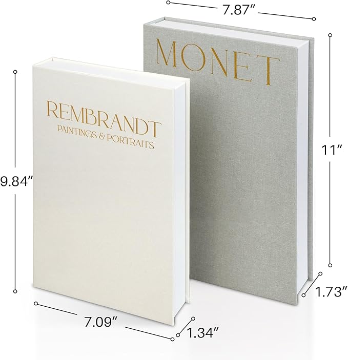 Linen Decorative Books for Home Decor,Set of 2 Aesthetic Faux Decor Book for Decoration,Fake Books for Bookshelf,Keepsake Storage Box (Sage & Beige)-Ruum Studio Home