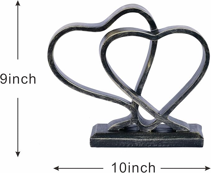 Heart Sculpture for Living Room Decor Heart Decoration Gift for Her and Him Love Wedding Anniversary Couples Gift Modern Heart Statue for Home Coffee Table Dining Table Centerpiece Birthday Gift-Ruum Studio Home