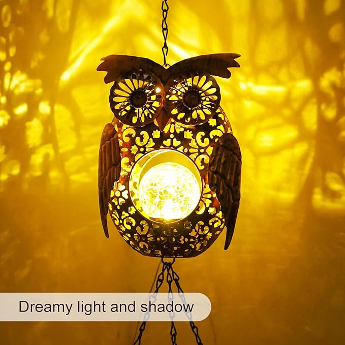 Wind Chimes Outdoor Indoor Decor: Birthday Gifts for Mom Grandma - Outside Lights for Garden Yard Patio Porch(Owl)-Ruum Studio Home