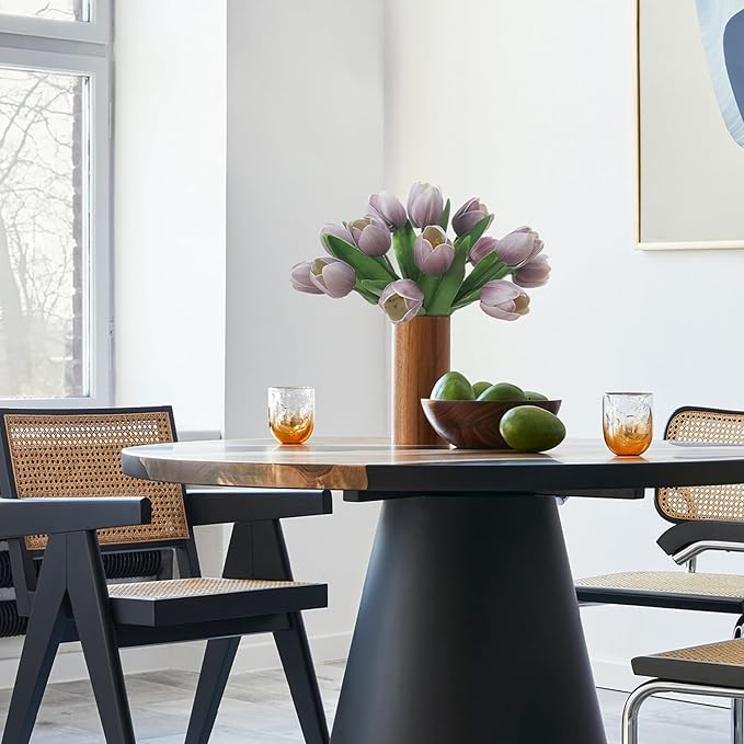 Light Purple Artificial Tulips, 2 Bundles 14Pcs, Fake Tulips Artificial Flowers, 2 x 2.4 Inch Large Flower Head Big Tulip, Easter Valentine's Day Mother's Day Home Decoration Flowers-Ruum Studio Home