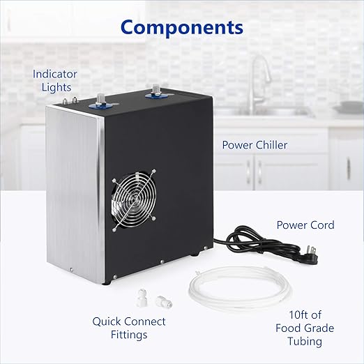 Express Water Universal Chiller Cooling System for Water Filters – Compatible with Reverse Osmosis Filtration Systems – Includes ¼” Quick Connect Set-Up-Ruum Studio Home