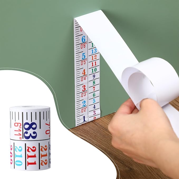 Tatuo Growth Chart Wall Labels Height Indicator Tape Ruler Growth Chart Decor Height Indicator Adhesive Ruler for Home Room Measuring(Colorful)-Ruum Studio Home