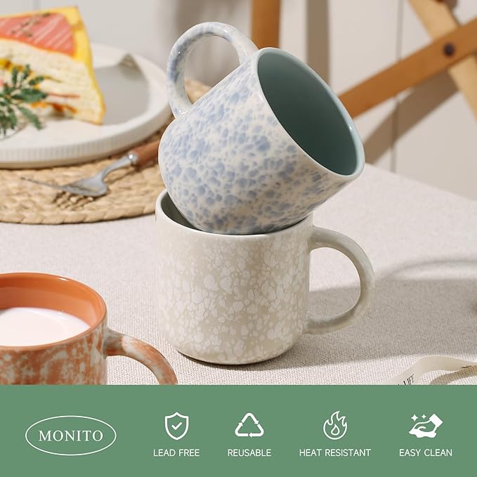 12 OZ Coffee Mugs Set of 4, Modern Ceramic Coffee Mugs Set with handle for Tea/Latte/Cappuccino/Milk/Cocoa.-Ruum Studio Home