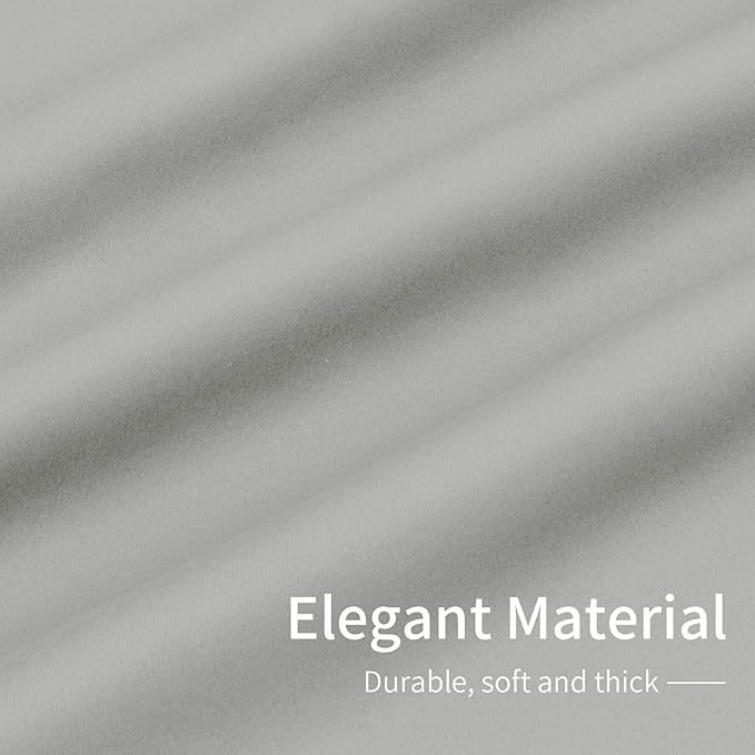 Easy-Going Blackout Curtains for Bedroom, Solid Thermal Insulated Grommet and Noise Reduction Window Drapes, Room Darkening Curtains for Living Room, 2 Panels (42x84 in, Greyish White)-Ruum Studio Home