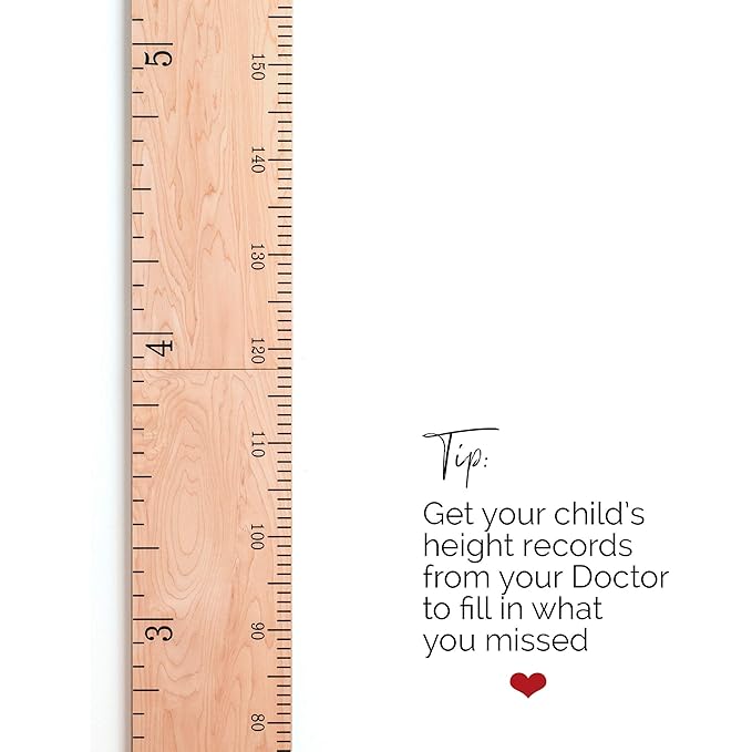 Wooden Growth Chart for Wall - Size Height Chart for Kids, Growth Measuring Board and Kids Height Wall Chart, Growth Chart for Kids, Height Chart for Wall - Natural (63"x6.7")-Ruum Studio Home