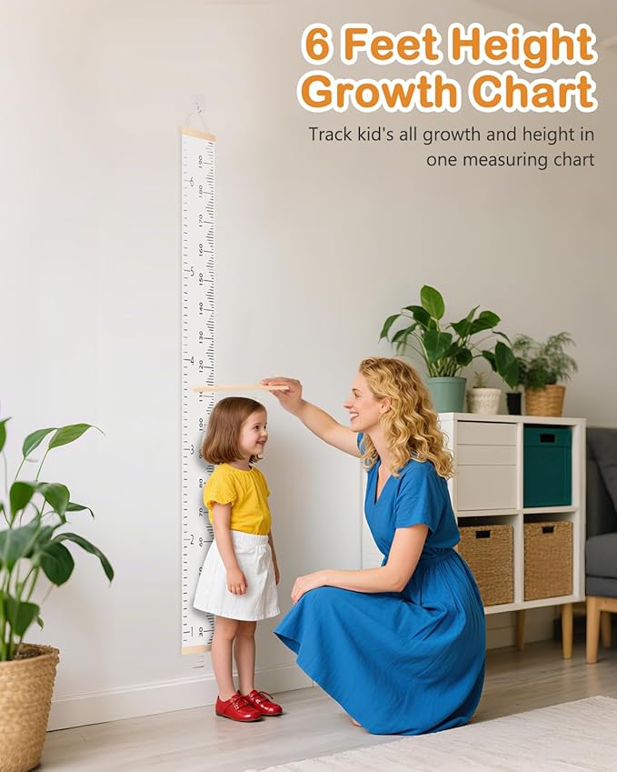 Height Chart for Kids Growth Chart for Wall Kids Height Wall Chart Kids Growth Chart Wall with Keepsake Box Height Measurement Wall Ruler Baby to Child Growth Tracker Neutral Nursery Wall Decor-Ruum Studio Home