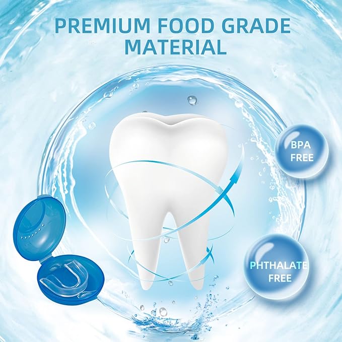 Thermoplastic Teeth Whitening Mouth Trays Tooth Mouth Guard Whitening Teeth Trays with Case Mold Dental Oral Care Kit for Sports, Guard Teeth Grinding at Night for Sleep Well-Ruum Studio Home