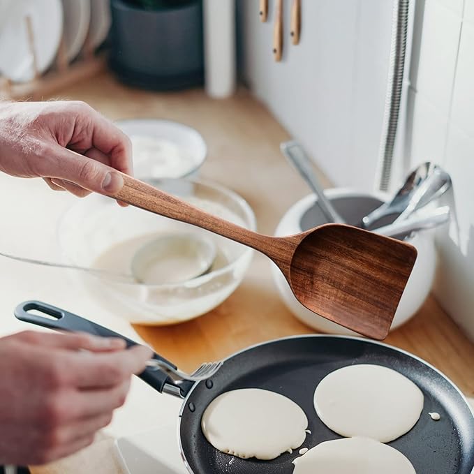 12 Pack Wooden Spoons for Cooking - Natural Teak Kitchen Utensils Set with Spatulas-Ruum Studio Home