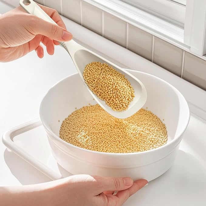 Silicone Cooking Utensils Set - 600°F Heat Resistant, Nonstick Kitchen Utensil Set with Spatulas, Spoons, Whisk, Tongs, BPA Free, Dishwasher Safe, Cream White-Ruum Studio Home