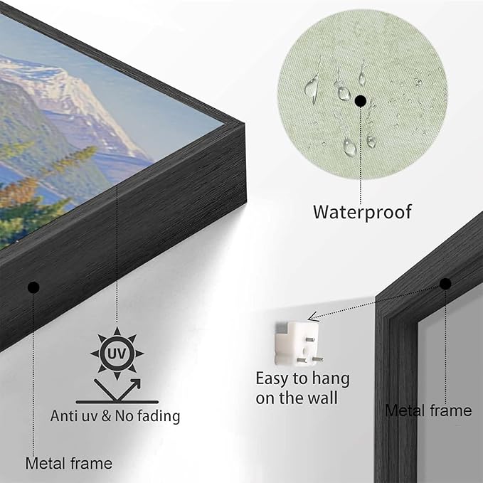 Color harmony mountain scenery blue sky lake wall painting suitable for living room natural scenery painting suitable for bedroom home decoration-Ruum Studio Home