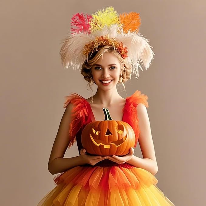 THARAHT Red Orange Yellow Ostrich Feathers 24pcs Natural Bulk 10-12Inch 25cm-30cm for Crafts Wedding Party Centerpieces Halloween and Home Decoration Feathers-Ruum Studio Home