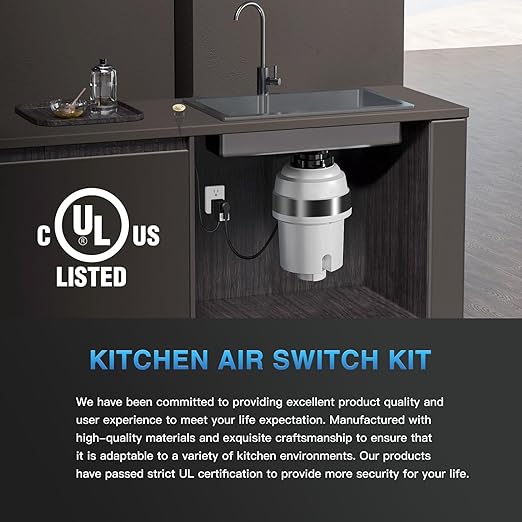 Garbage Disposal Air Switch Kit, UL Certified Professional Garbage Disposal Switch Button Power Module, Sink Top Waste Disposer On/Off Switch-Ruum Studio Home