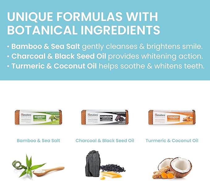 Himalaya Botanique Whitening Antiplaque Toothpaste, Variety Pack Mint Flavors - Whitening Toothpaste Without Fluoride for Whiter Teeth & Fresh Breath - Vegan, Gluten Free, 4 oz (Pack of 4)-Ruum Studio Home