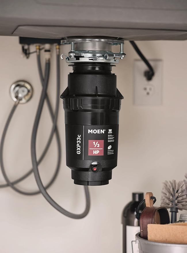 Moen Lite Series PRO Compact Continuous Feed Garbage Disposal for Kitchen Sink with Power Cord, GXP33C-Ruum Studio Home