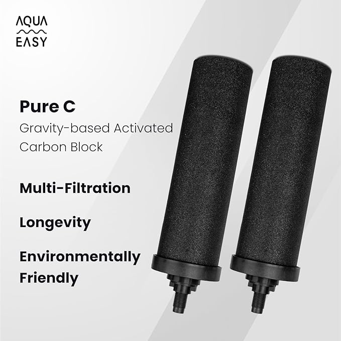 AquaEasy BB9 Activated Carbon Water Filter Candle(2 Pcs) Replacement Gravity Water Filter Candle Compatible With Gravity Filter System-Ruum Studio Home