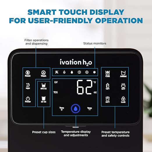 Ivation H2O Hot & Cold, Countertop Reverse Osmosis System, TDS Filter System, 4 Stage RO Water Filtration, 6 Temperature Presets, 3:1 Pure to Drain, Portable Plug-and-Play - Black-Ruum Studio Home