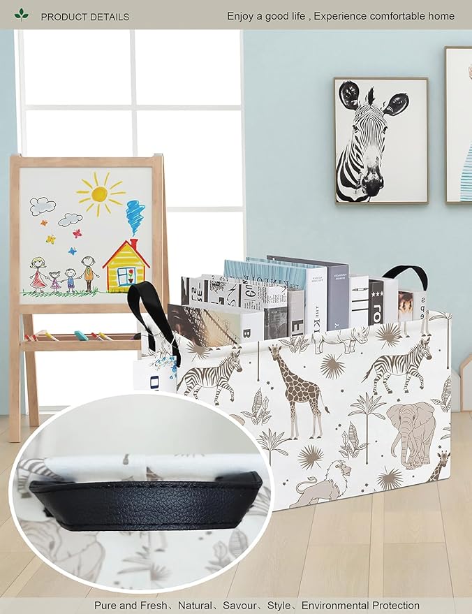 Rectangular Folding Laundry Basket,waterproof Canvas Basket,gift basket,Suitable for children's room,Office,Clothes,Toys Storage(Animals)-Ruum Studio Home