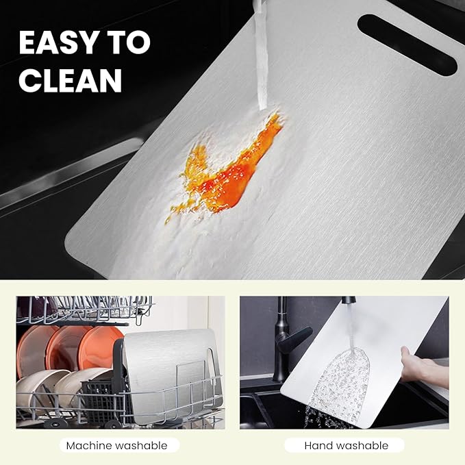 Titanium Cutting Board -100% Pure Titanium Cutting Boards For Kitche,Easy to clean, Double-sided food-grade Cutting Board For Meats, Fruits And Vegetables (15 * 11)-Ruum Studio Home