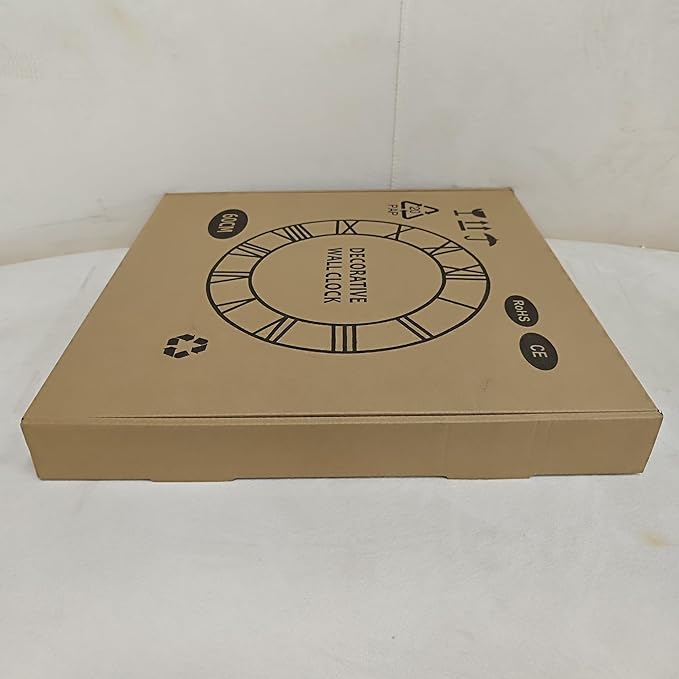 Large Wall Clock for Living Room Decor - 60cm/ 24 Inches Silent Non-Ticking Metal Wall Clocks Battery Operated, Vintage Decorative Modern Wall Clock for Bedroom, Office, Farmhouse Decor