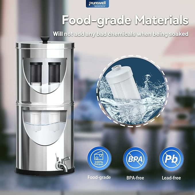 Purewell FL-2 White 5-Stage Fluoride Purification Elements, Replacement for Berkey® PF-2® Fluoride Filters, Berkey® Gravity Filtration System and Purewell System (2 Pack, K Series)-Ruum Studio Home