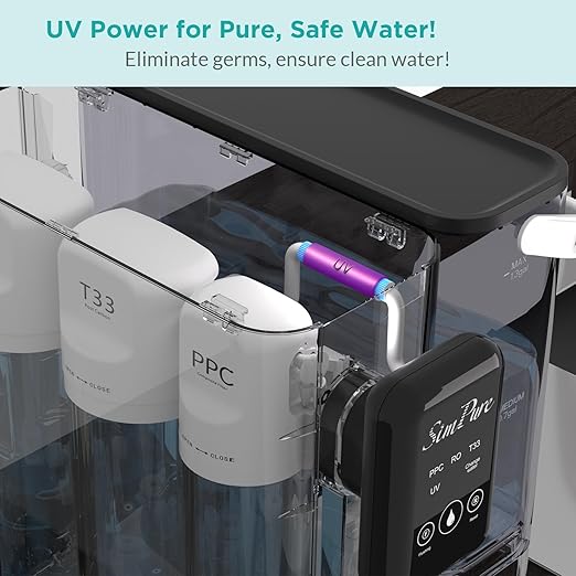 SimPure Y9T Countertop Reverse Osmosis Water Filter, Near Zero TDS 300 GPD 6 Stage Purification, RO Water Filtration System, Super Fast Filtering Portable Water Purifier-Ruum Studio Home