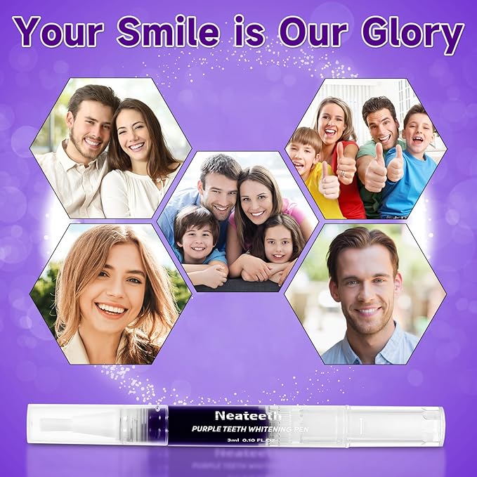 Teeth Whitening Pen 3 Packs Purple Toothpaste for Teeth Whitening Gel Color Correcting Whiter Gels Pen for Sensitive Teeth Essence Pen for Coffee/Smoking Stains-Ruum Studio Home