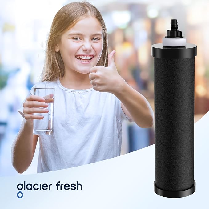 GLACIER FRESH Replacement for BB9-2 Black Purification Water Filter, Compatible with Berkey® BB9-2 Black Filters and Berkey® Gravity Water Filter System, 3 Pack-Ruum Studio Home