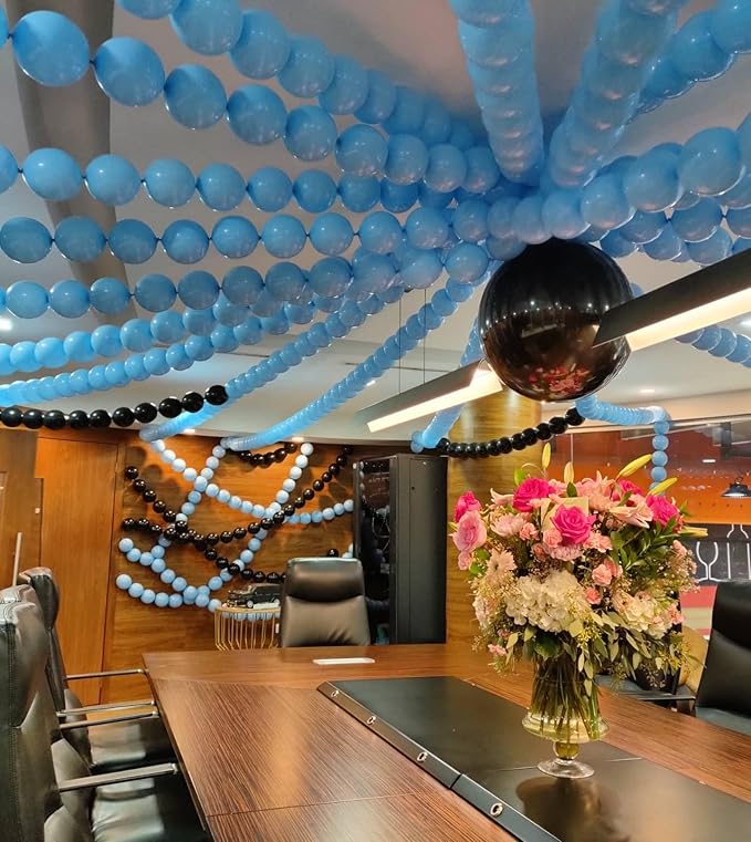 Light Blue Linking Balloons, 60PCS 6 Inch Small Baby Blue Quick Link Balloons for Making Balloon Wall Heart Arch, Tails Balloon for Wedding Birthday Baby Shower Engagement Graduation Party Decorations-Ruum Studio Home