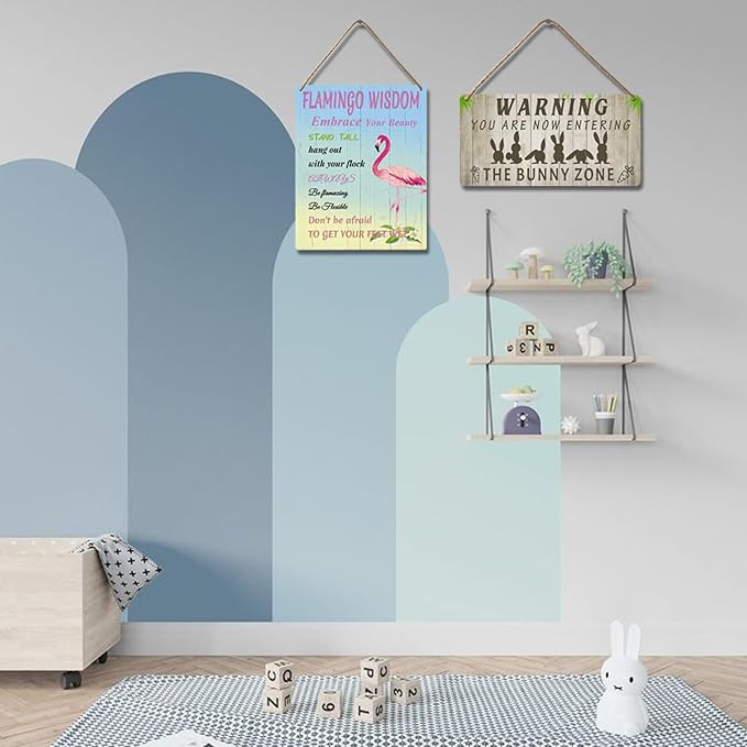 Easter Rabbit Sign Funny Bunny Wall Art Decor Rustic Bunny Wood Signs for Home Decorations Rabbit Lover Gifts for Women The Bunny Zone Sign 12x6 Inch-Ruum Studio Home