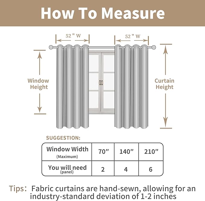 LAMIT Linen Curtains 63 Inch Length 2 Panels for Bedroom, Semi Sheer Drapes Light Filtering Neutral Window Treatments with Bronze Grommet for Living Room Rustic Country Decor, Taupe, 52 X 63 Inch-Ruum Studio Home