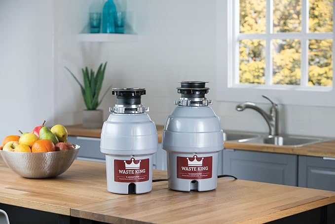 Waste King Garbage Disposal for Kitchen Sink with Power Cord, Food Waste Disposer, L-3200-Ruum Studio Home