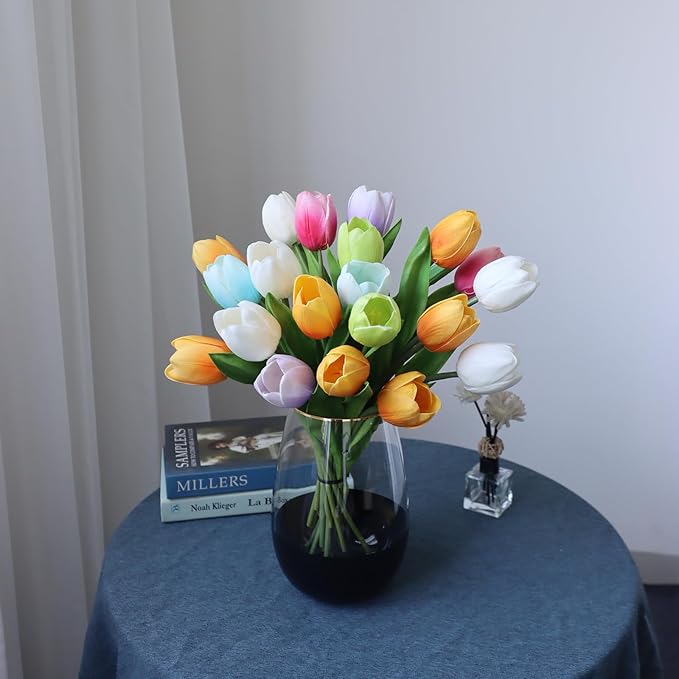 Buart Summer-Colors Tulip Flowers Artificial Luxury Big Tulip Valentine's Day Mother's Day Easter Home Kitchen Wedding Decorations(11pcs)-Ruum Studio Home