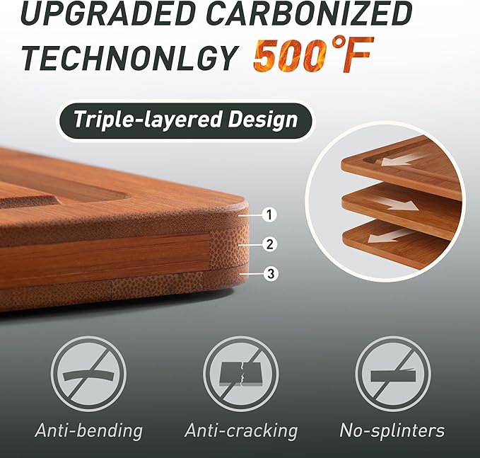 3 Packs Bamboo Cutting Board Set with Non Slip Feet and Over Sink Nice Solid Thick Wood Juice Groove Chopping Board Extra Large Big Small Best Hardwood Counter Organic Vegetable Kitchen Gadgets-Ruum Studio Home