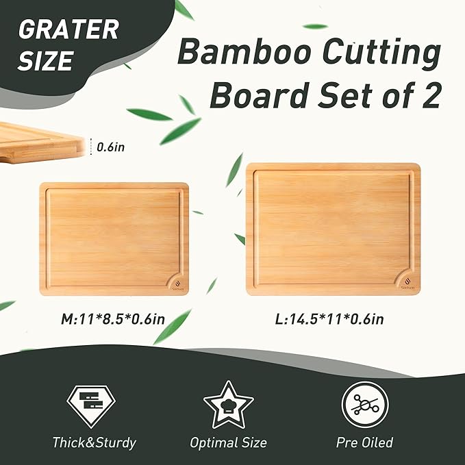 Bamboo Cutting Board Set Non Slip Feet Over Sink Chopping Board Christmas Xmas Birthday Day Gifts Ideas Grandmother Gigi Granny Nana Glamma Mawmaw Yaya Abuela Abuelita Mamaw Mimi Nonna Oma Meme-Ruum Studio Home